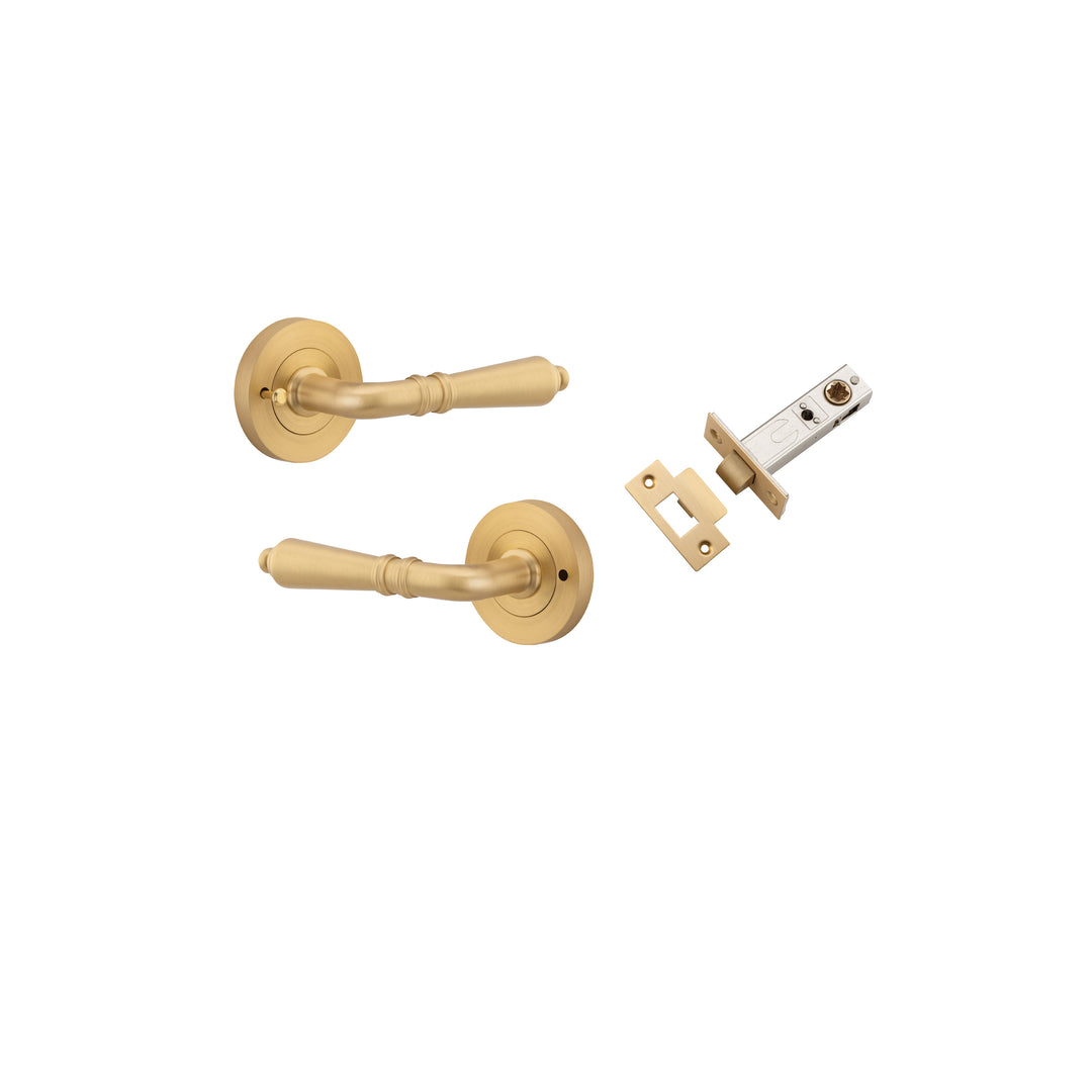 Sarlat Lever on Rose Brushed Brass Inbuilt Privacy Kit