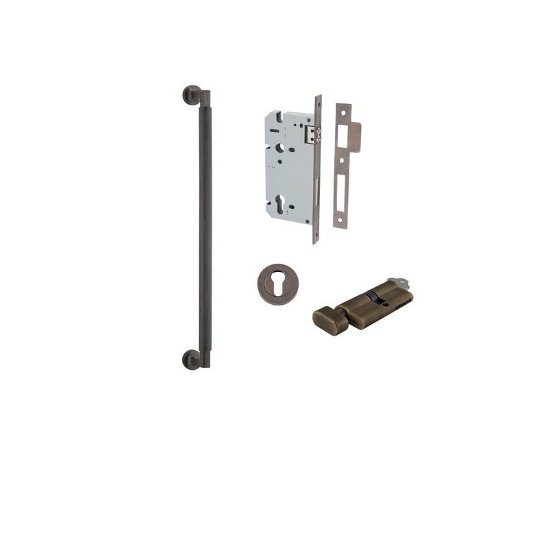 Brunswick Pull Handle Signature Brass 450mm Entrance Kit - Key/Thumb Turn