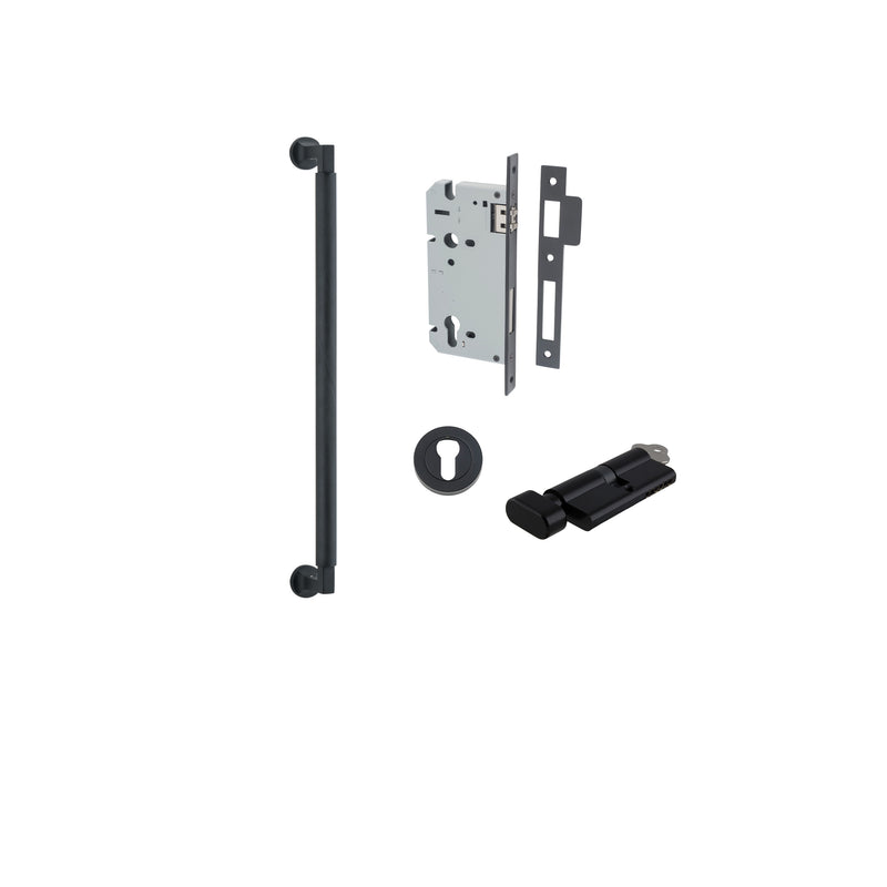 Brunswick Pull Handle Matt Black 450mm Entrance Kit - Key/Thumb Turn