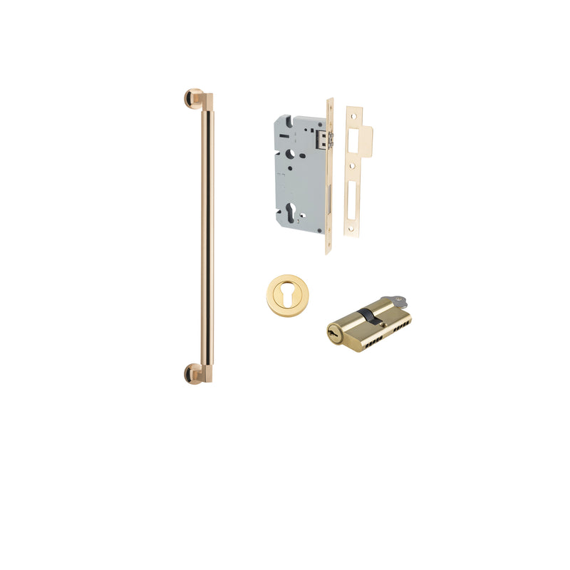 Berlin Pull Handle Polished Brass 450mm Entrance Kit - Key/Key