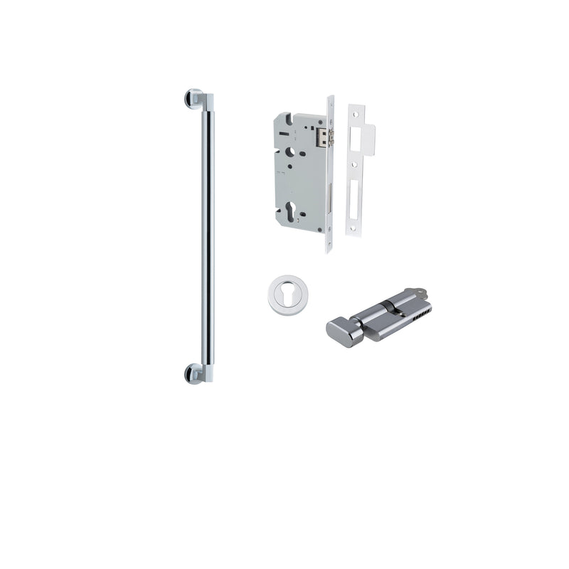 Berlin Pull Handle Polished Chrome 450mm Entrance Kit - Key/Thumb Turn