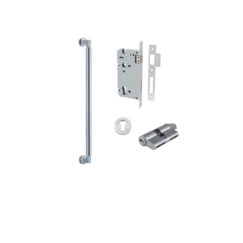 Berlin Pull Handle Brushed Chrome 450mm Entrance Kit - Key/Key