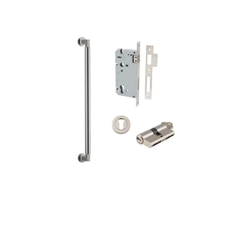 Berlin Pull Handle Satin Nickel 450mm Entrance Kit - Key/Key