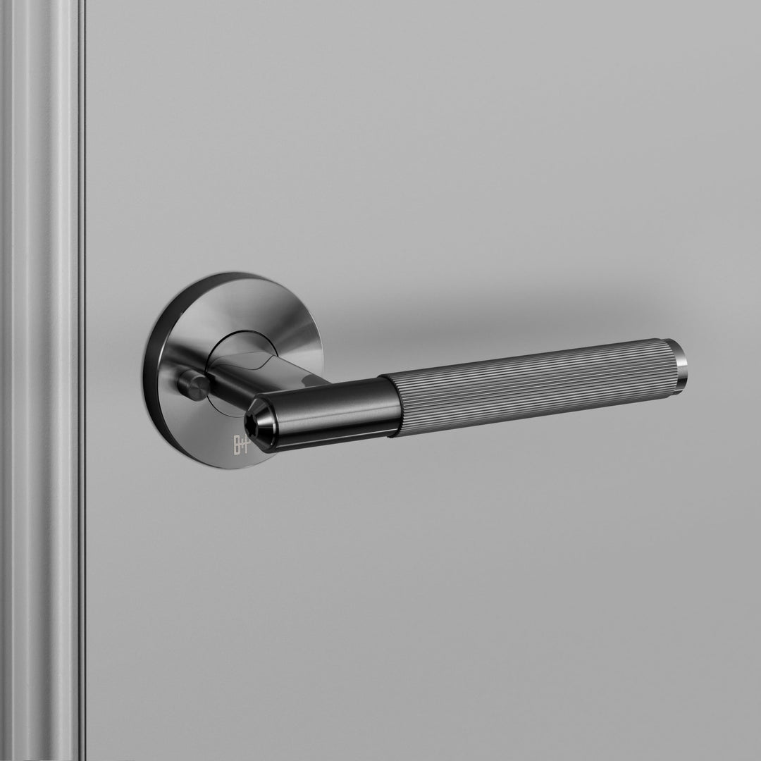 Door Handle / Linear / Sprung / Privacy / Gun Metal