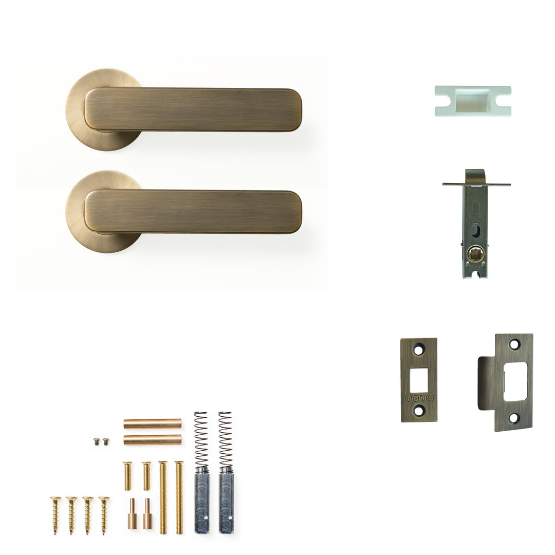 Aspen Lever Passage Set Dark Brushed Brass
