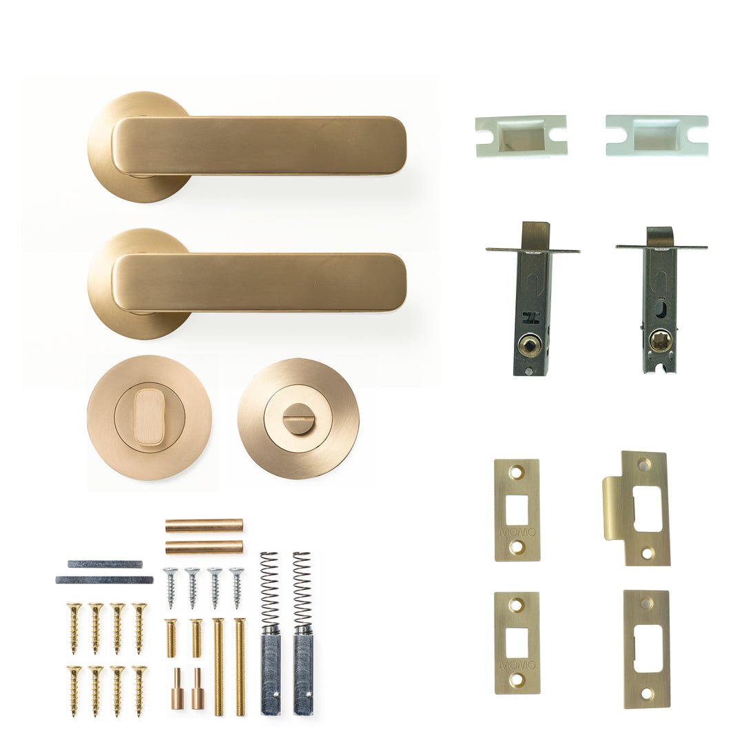 Aspen Lever Privacy Set Brushed Satin Brass