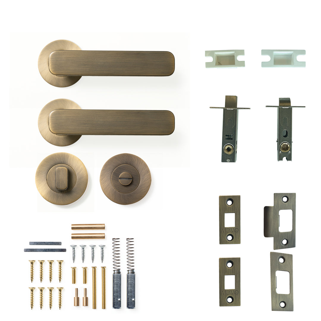 Aspen Lever Privacy Set Dark Brushed Brass