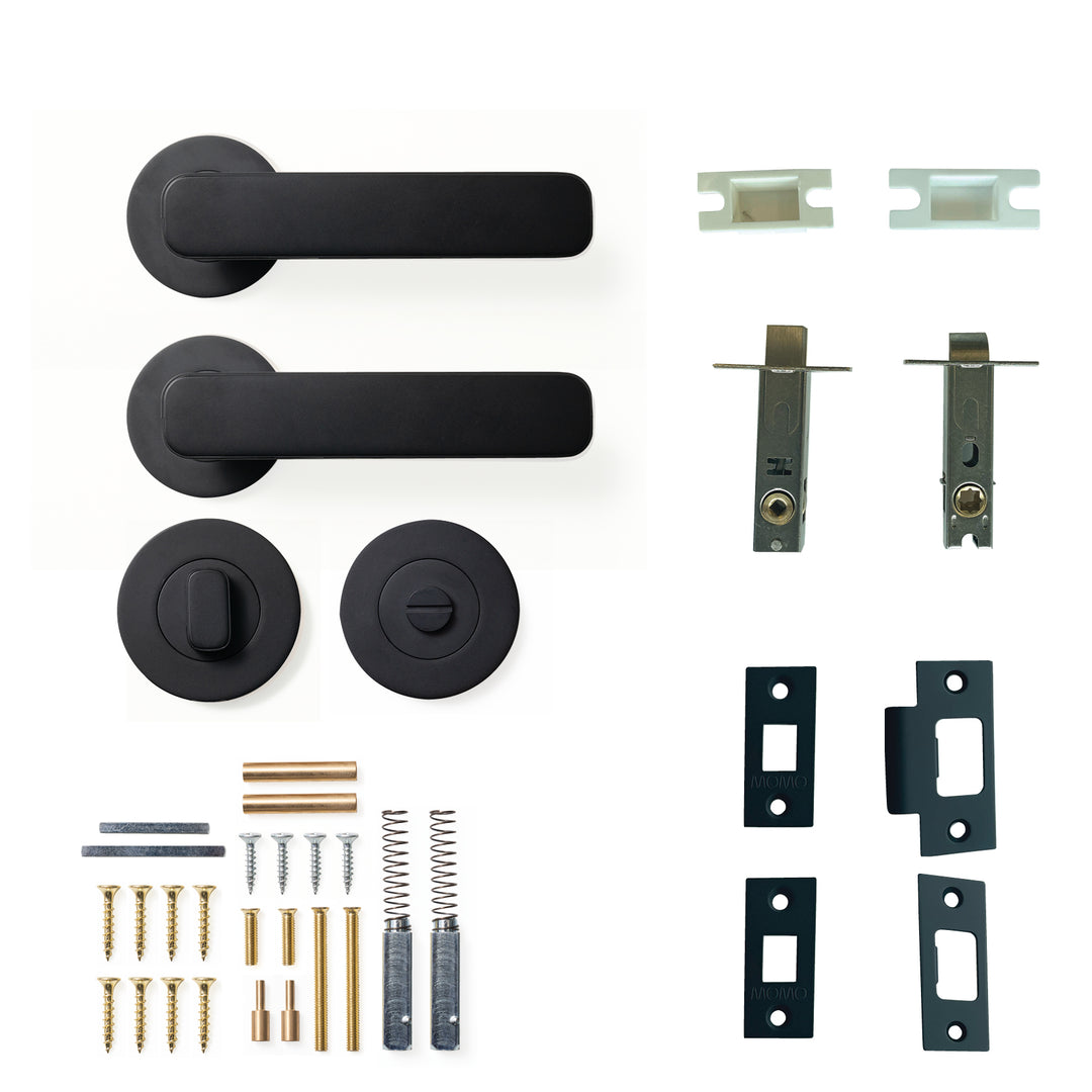 Aspen Lever Privacy Set Matt Black