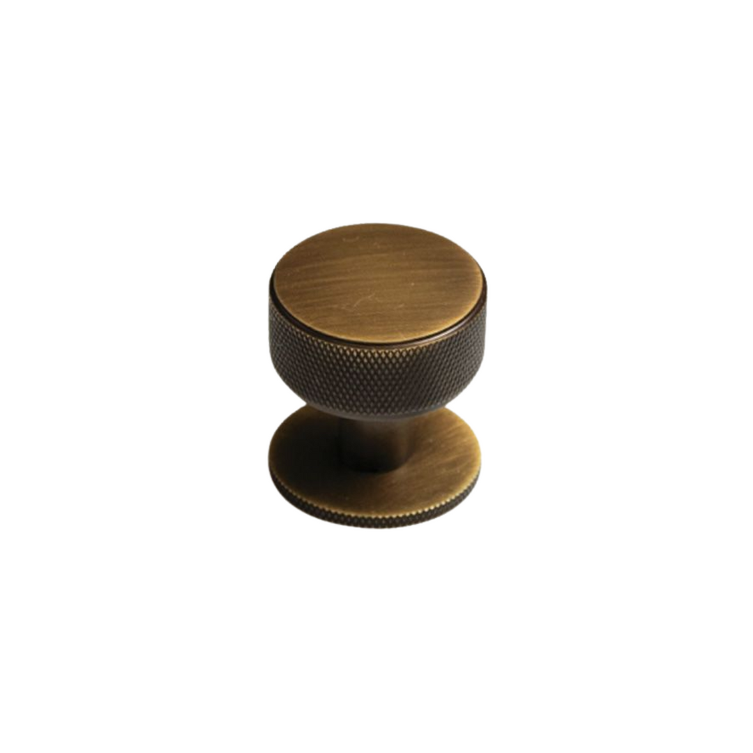Belgravia Knurled Solid Brass Round Knob Bronze 35mm
