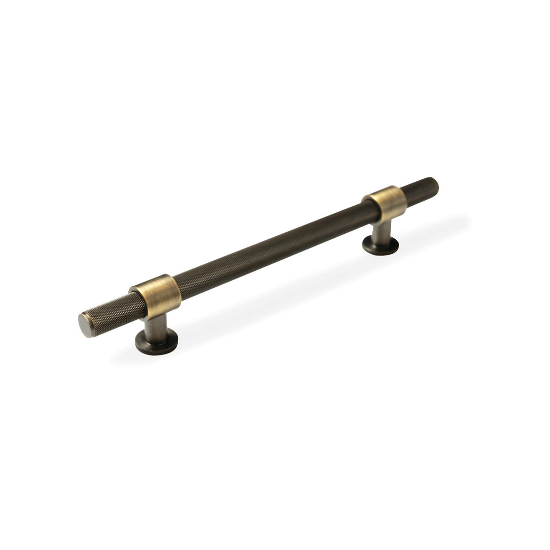 Belgravia Knurled Solid Brass Bar Pull Dark Brushed Brass 160mm
