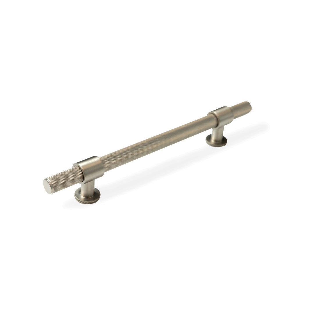 Belgravia Knurled Solid Brass Bar Pull Dull Brushed Nickel 160mm