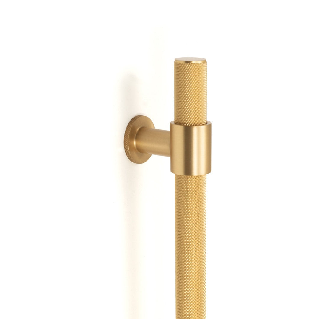 Belgravia Knurled Door Pull with Back-to-Back Fixing 416mm Brushed Satin Brass