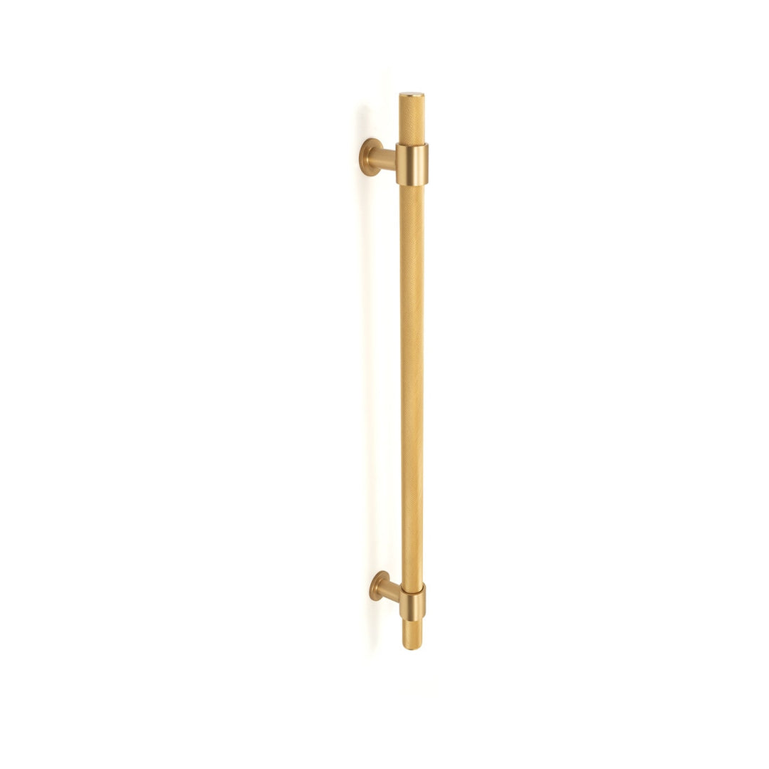 Belgravia Knurled Door Pull with Back-to-Back Fixing 416mm Brushed Satin Brass