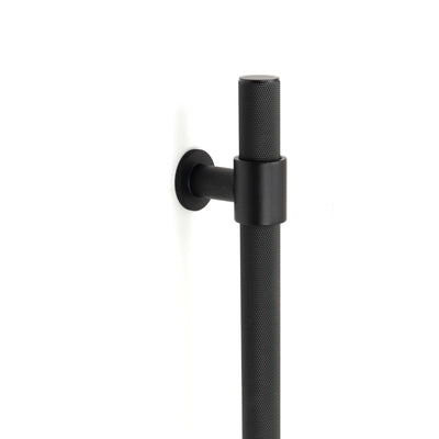 Belgravia Knurled Door Pull with Back-to-Back Fixing 416mm Matt Black