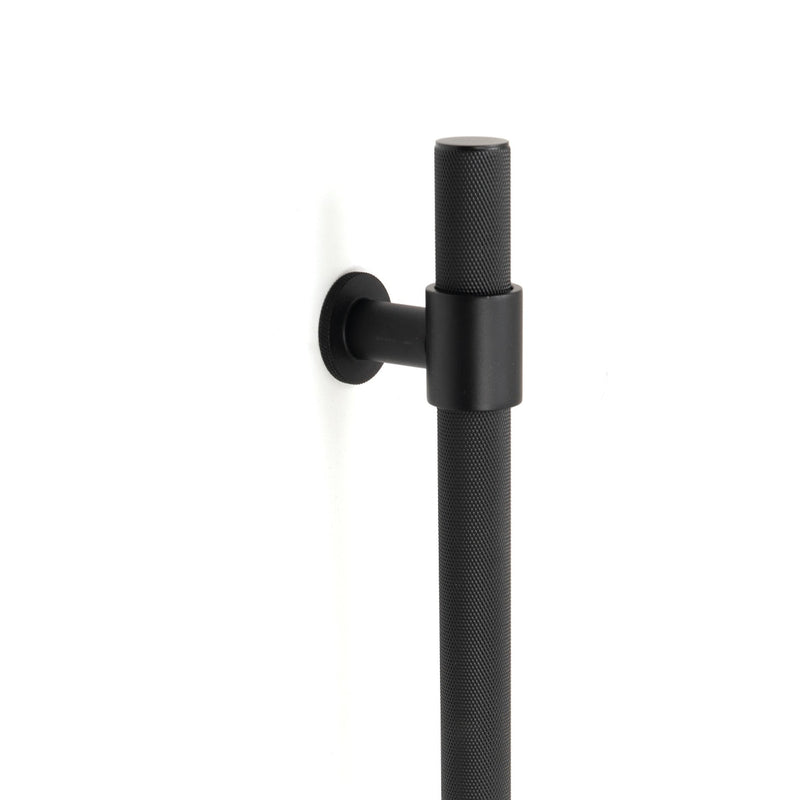 Belgravia Knurled Door Pull with Back-to-Back Fixing 416mm Matt Black