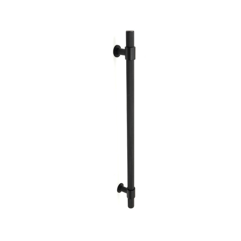 Belgravia Knurled Door Pull with Back-to-Back Fixing 416mm Matt Black