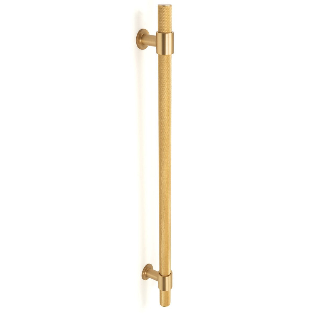 Belgravia Knurled Entry Pull Handle Brushed Satin Brass