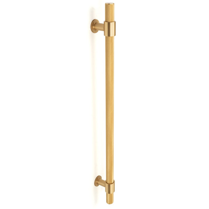 Belgravia Knurled Entry Pull Handle Brushed Satin Brass