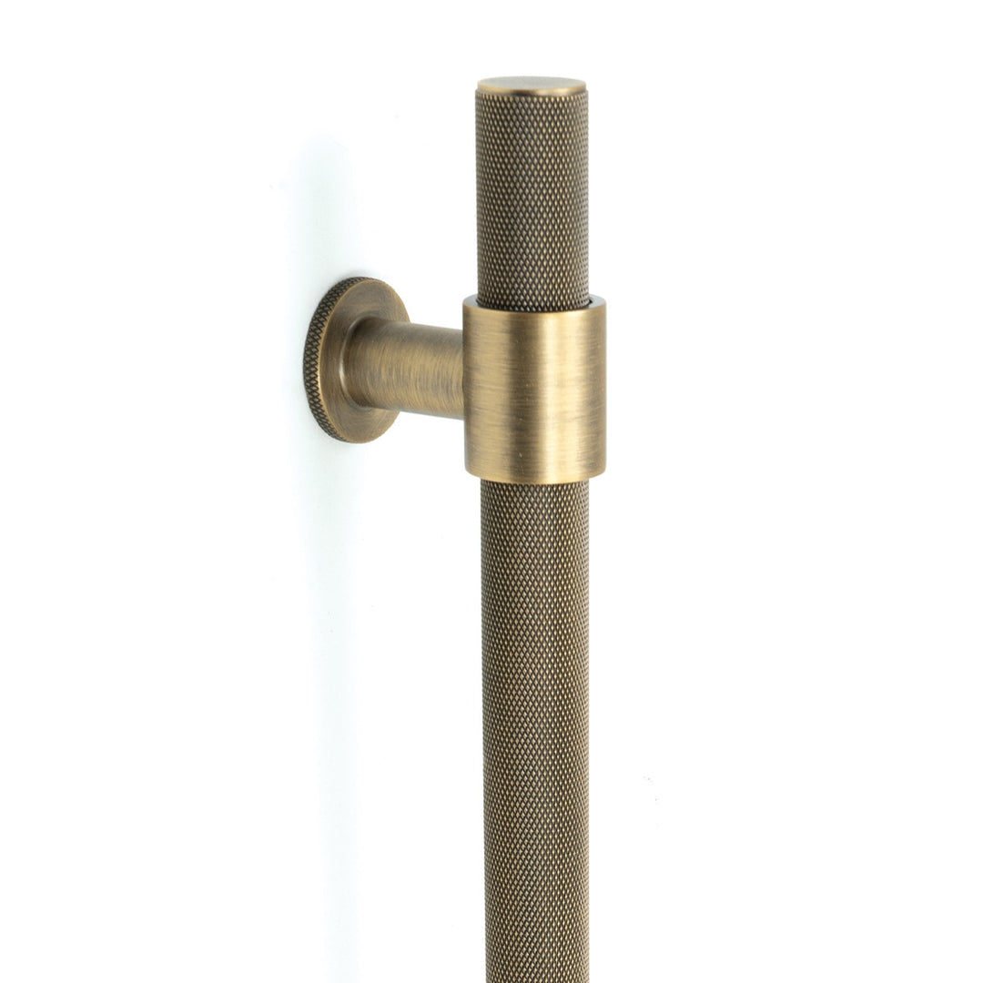 Belgravia Knurled Entry Pull Handle Dark Brushed Brass