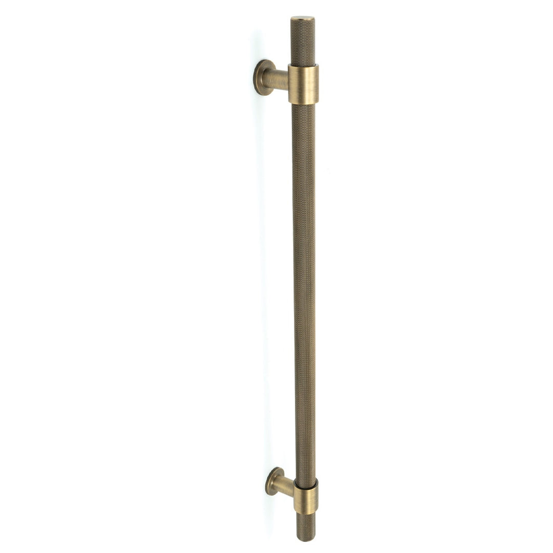 Belgravia Knurled Entry Pull Handle Dark Brushed Brass