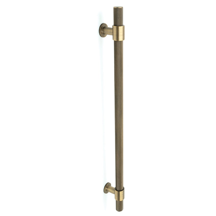 Belgravia Knurled Entry Pull Handle Dark Brushed Brass