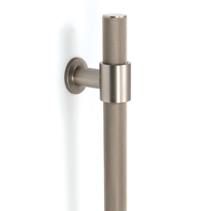 Belgravia Knurled Entry Pull Handle Dull Brushed Nickel
