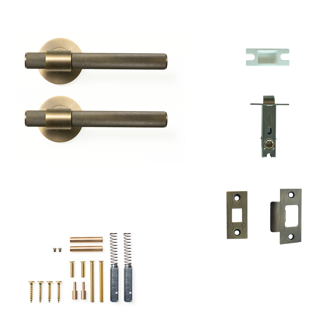 Belgravia Knurled Lever Passage Set Dark Brushed Brass