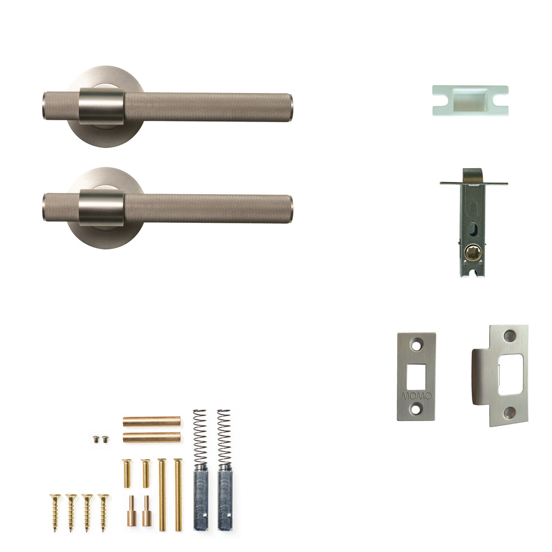 Belgravia Knurled Lever Passage Set Dull Brushed Nickel