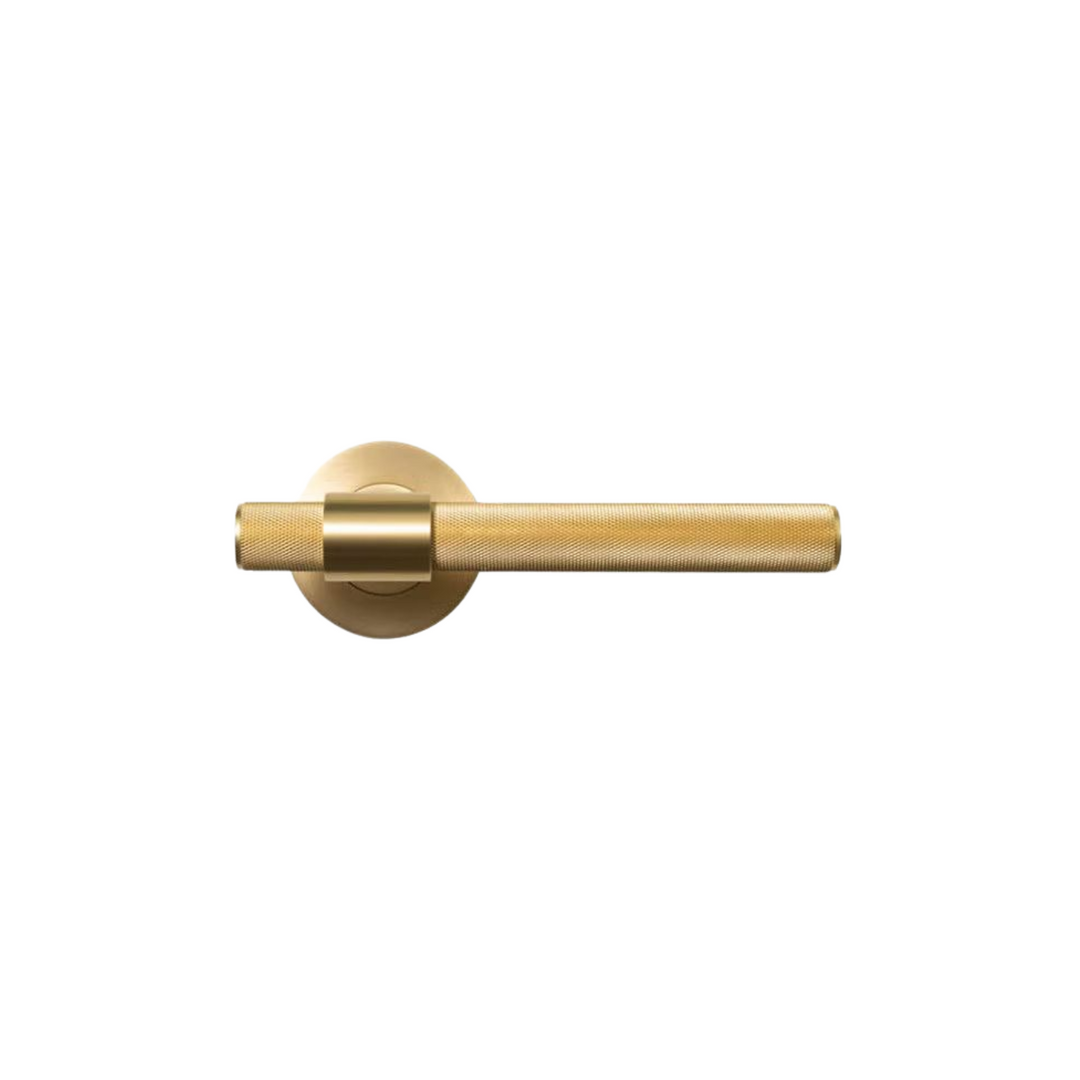 Belgravia Knurled Lever Handle Set Brushed Satin Brass