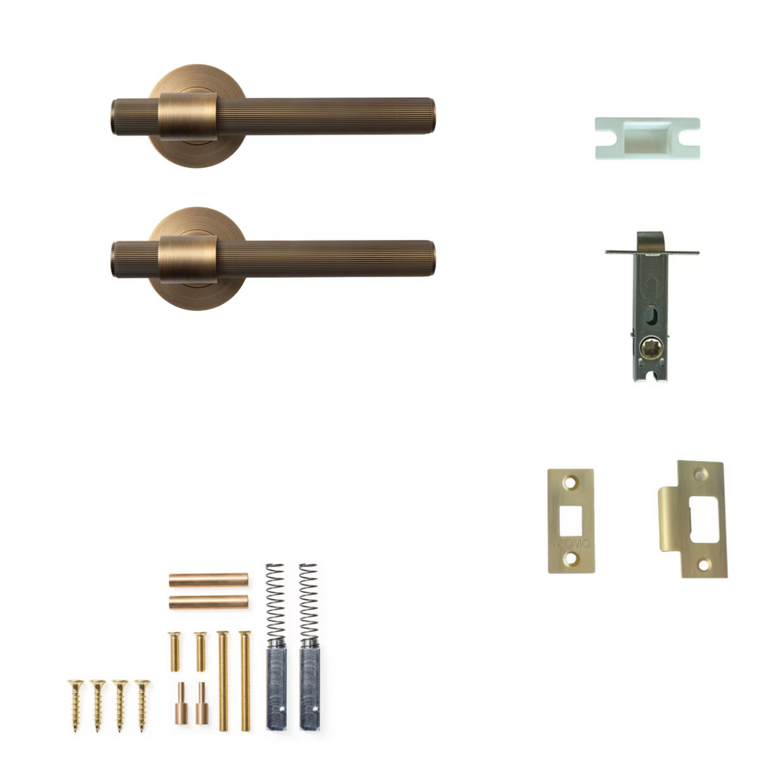 Belgravia Lined Lever Passage Set Dark Brushed Brass