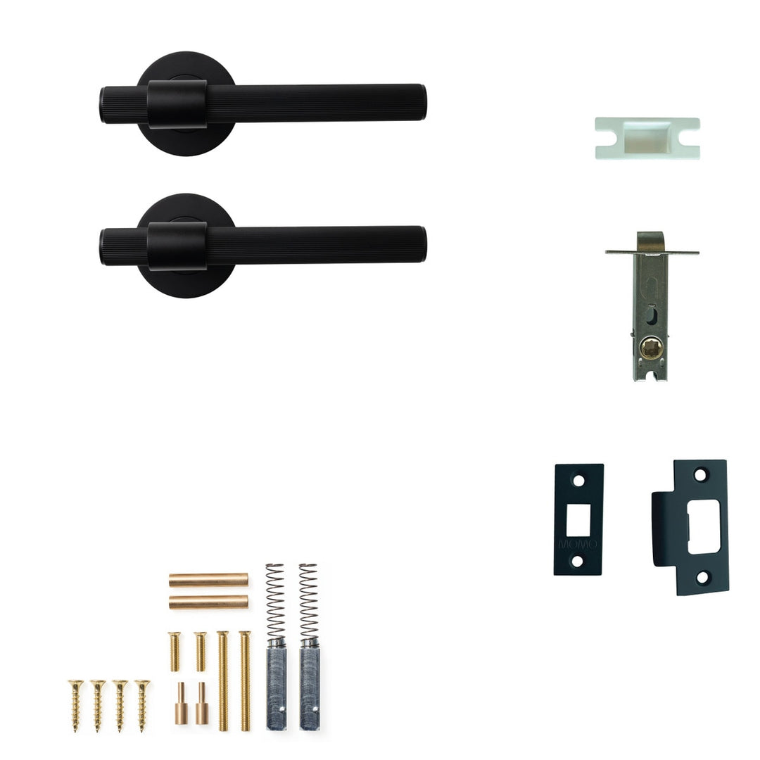 Belgravia Lined Lever Passage Set Matt Black