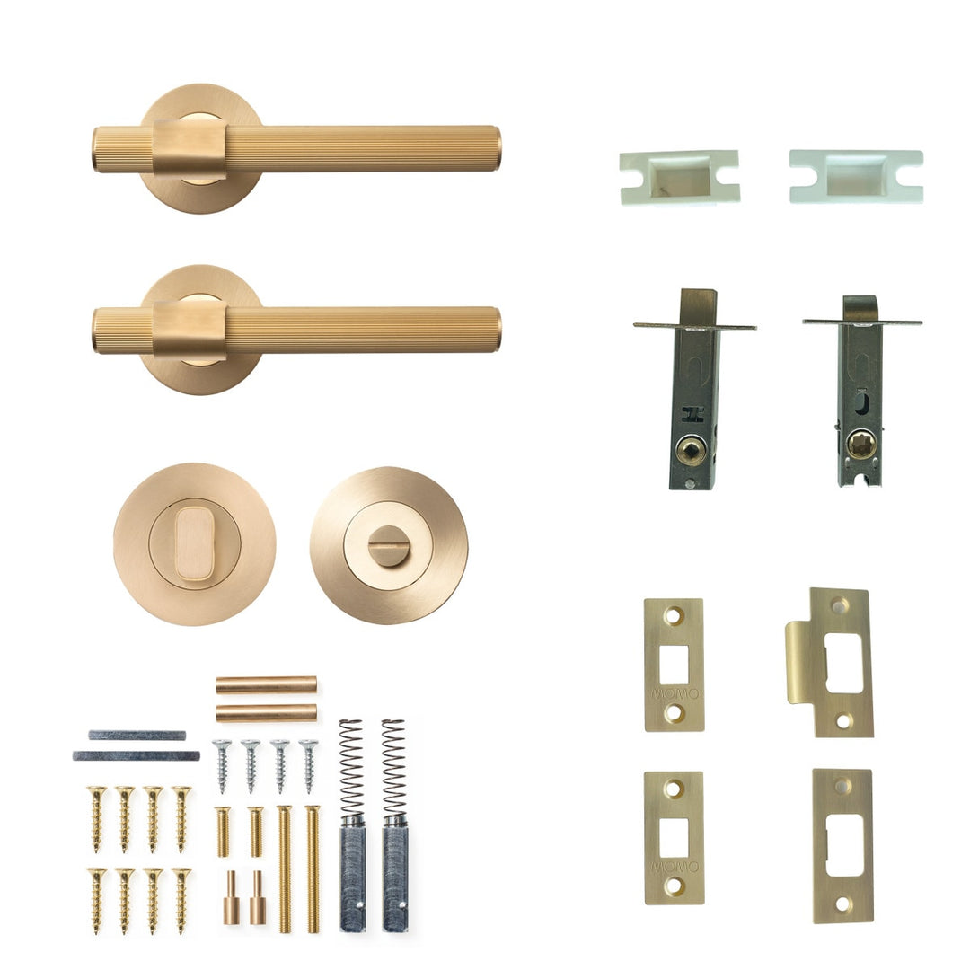 Belgravia Lined Lever Privacy Set Brushed Satin Brass