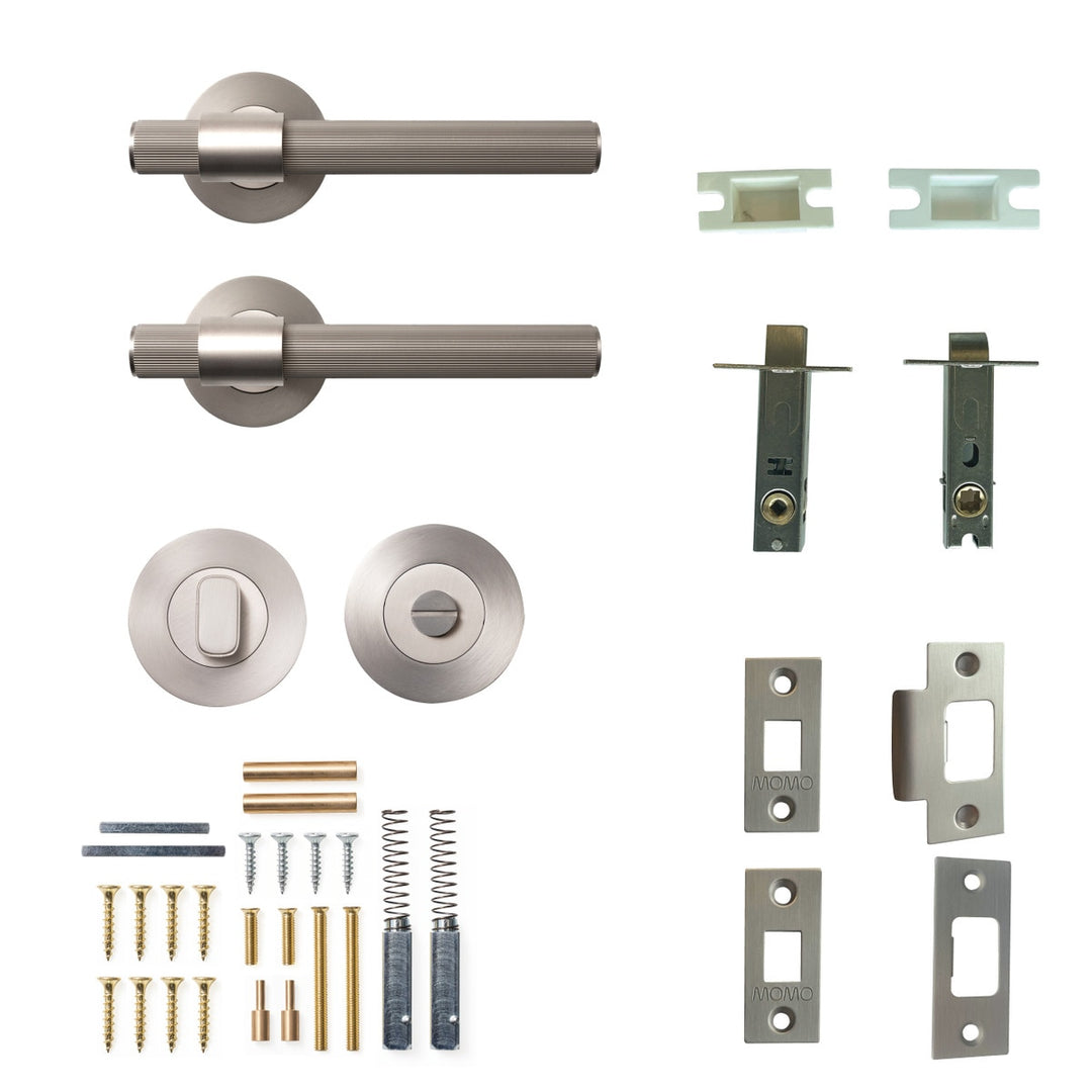 Belgravia Lined Lever Privacy Set Dull Brushed Nickel