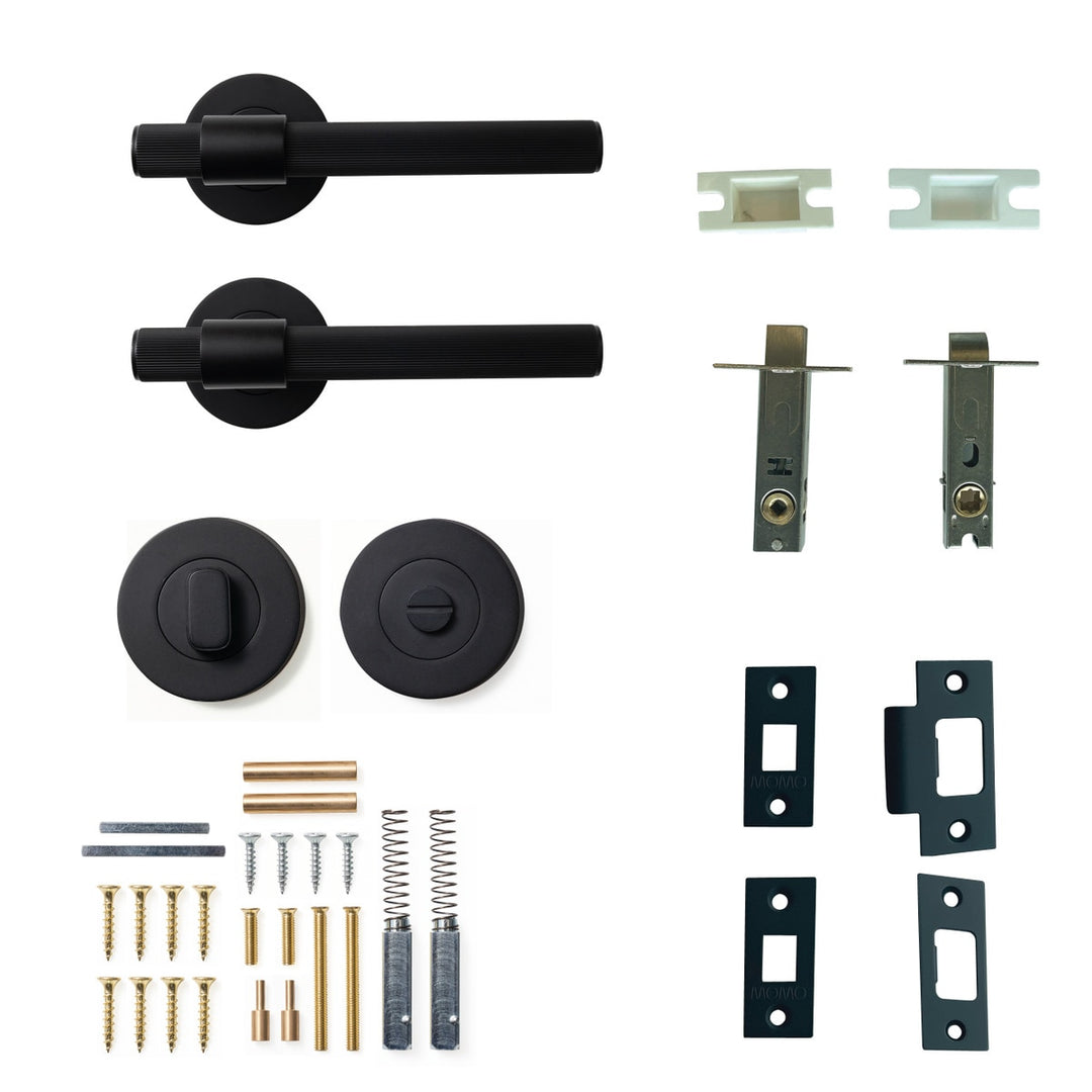Belgravia Lined Lever Privacy Set Matt Black