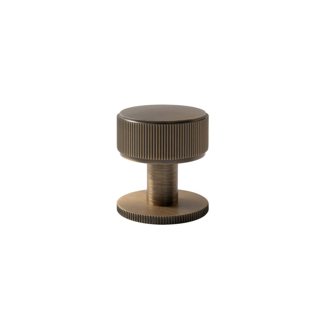 Belgravia Lined Solid Brass Round Knob Dark Brushed Brass 35mm