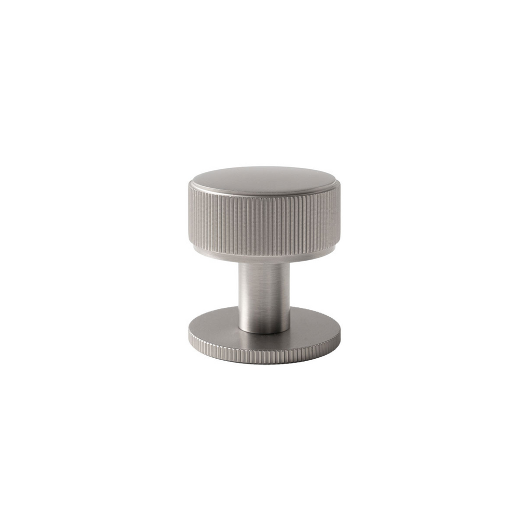 Belgravia Lined Solid Brass Round Knob Dull Brushed Nickel 35mm