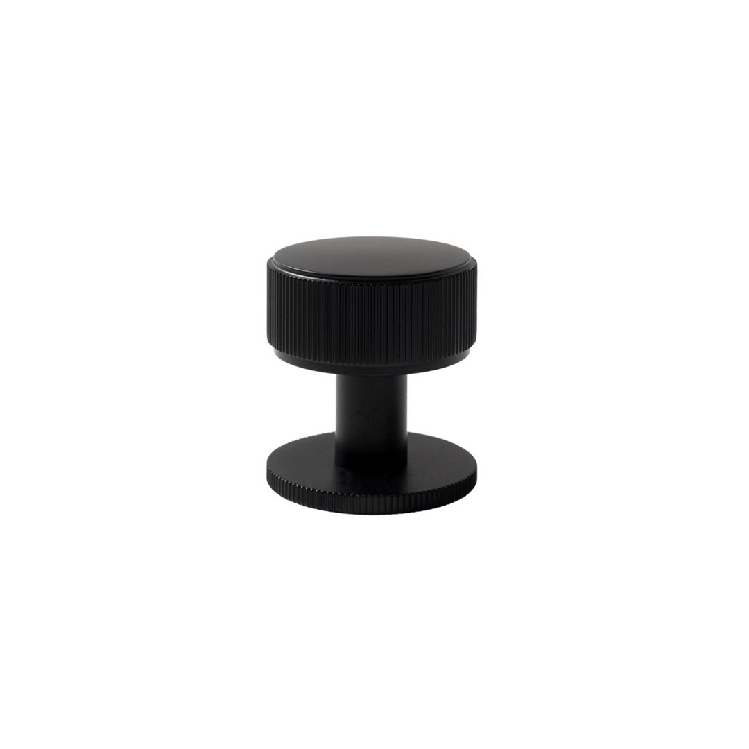 Belgravia Lined Solid Brass Round Knob Matt Black 35mm