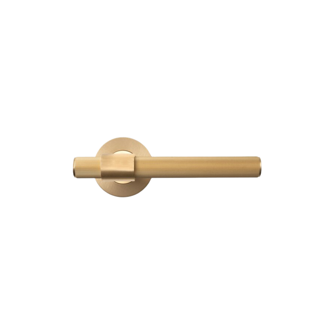 Belgravia Lined Lever Handle Set Brushed Satin Brass