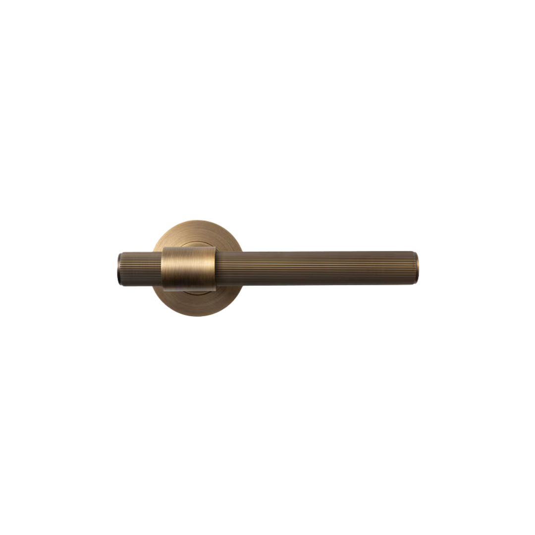 Belgravia Lined Lever Handle Set Dark Brushed Brass