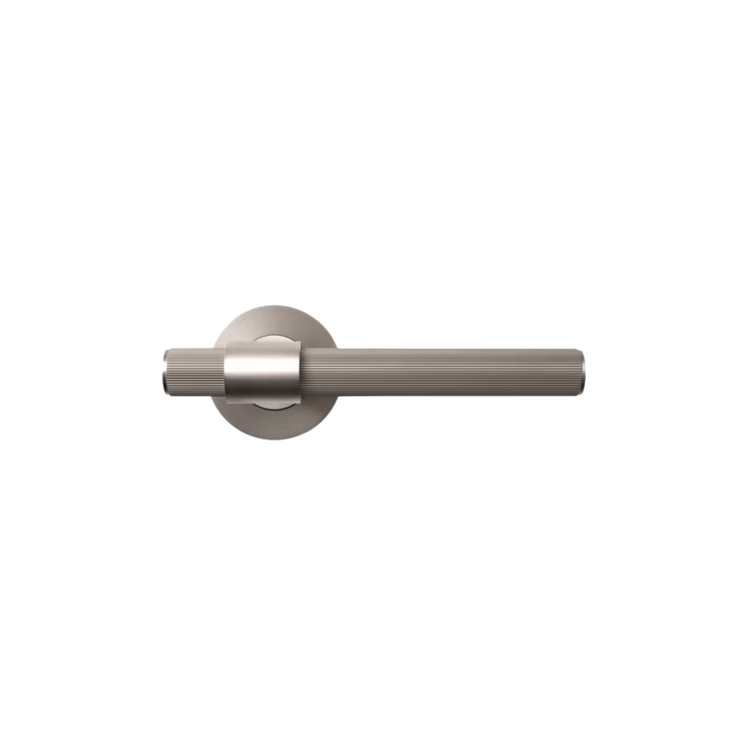 Belgravia Lined Lever Handle Set Dull Brushed Nickel