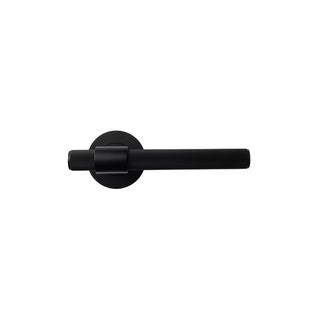 Belgravia Lined Lever Handle Set Matt Black