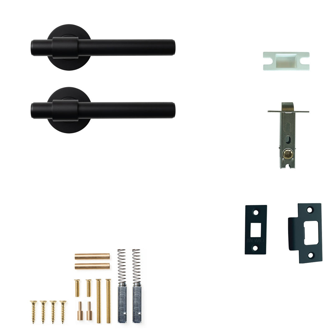 Belgravia Plain Lever Passage Set Matt Black