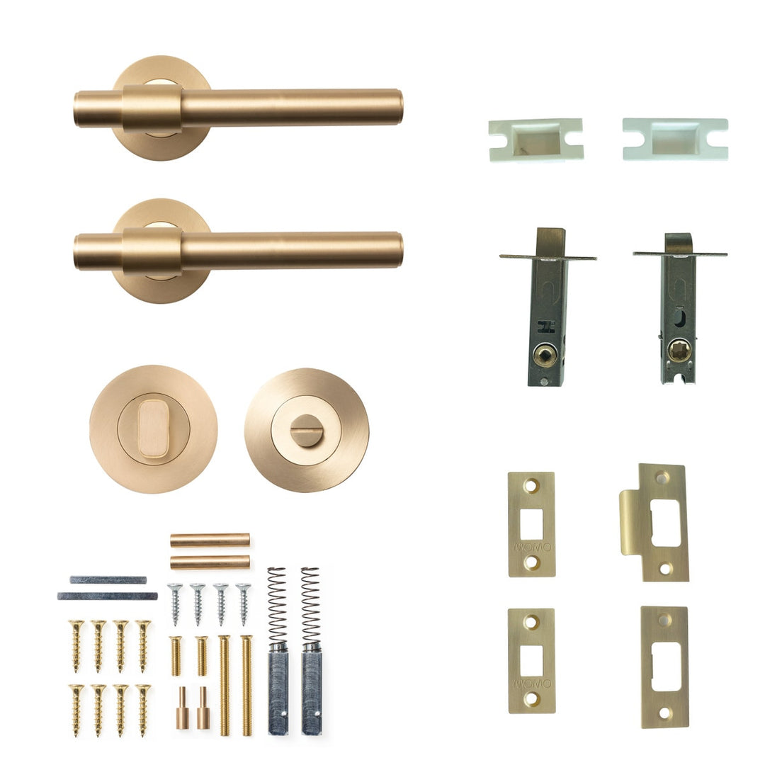 Belgravia Plain Lever Privacy Set Brushed Satin Brass