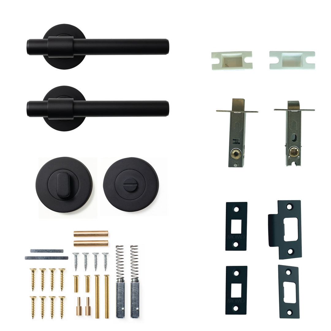 Belgravia Plain Lever Privacy Set Matt Black