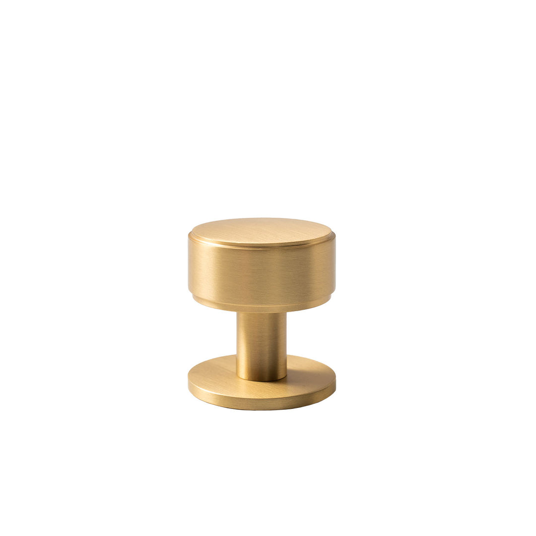 Belgravia Plain Solid Brass Round Knob Brushed Satin Brass 35mm