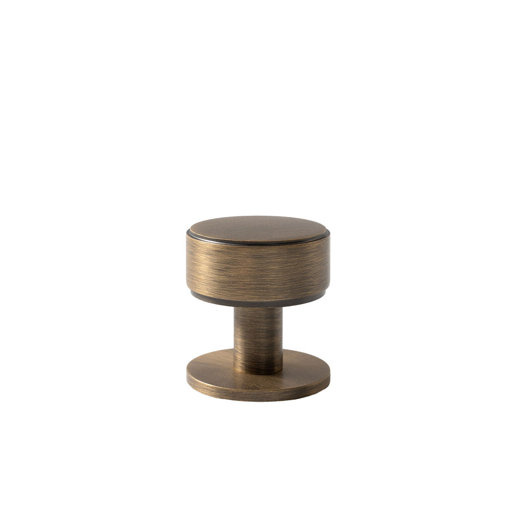 Belgravia Plain Solid Brass Round Knob Dark Brushed Brass 35mm