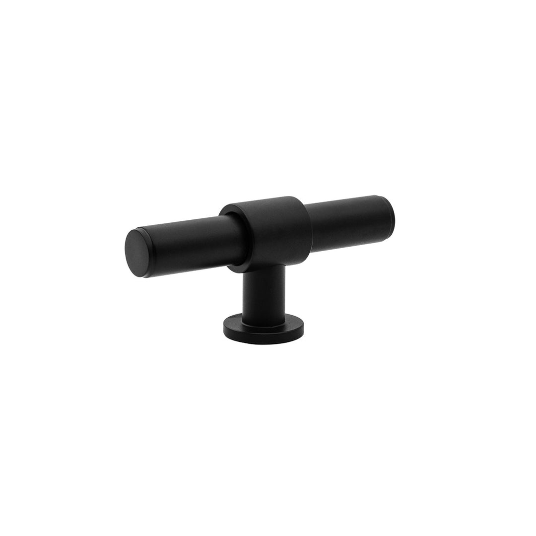 Belgravia Plain Solid Brass T Knob Matt Black 82mm