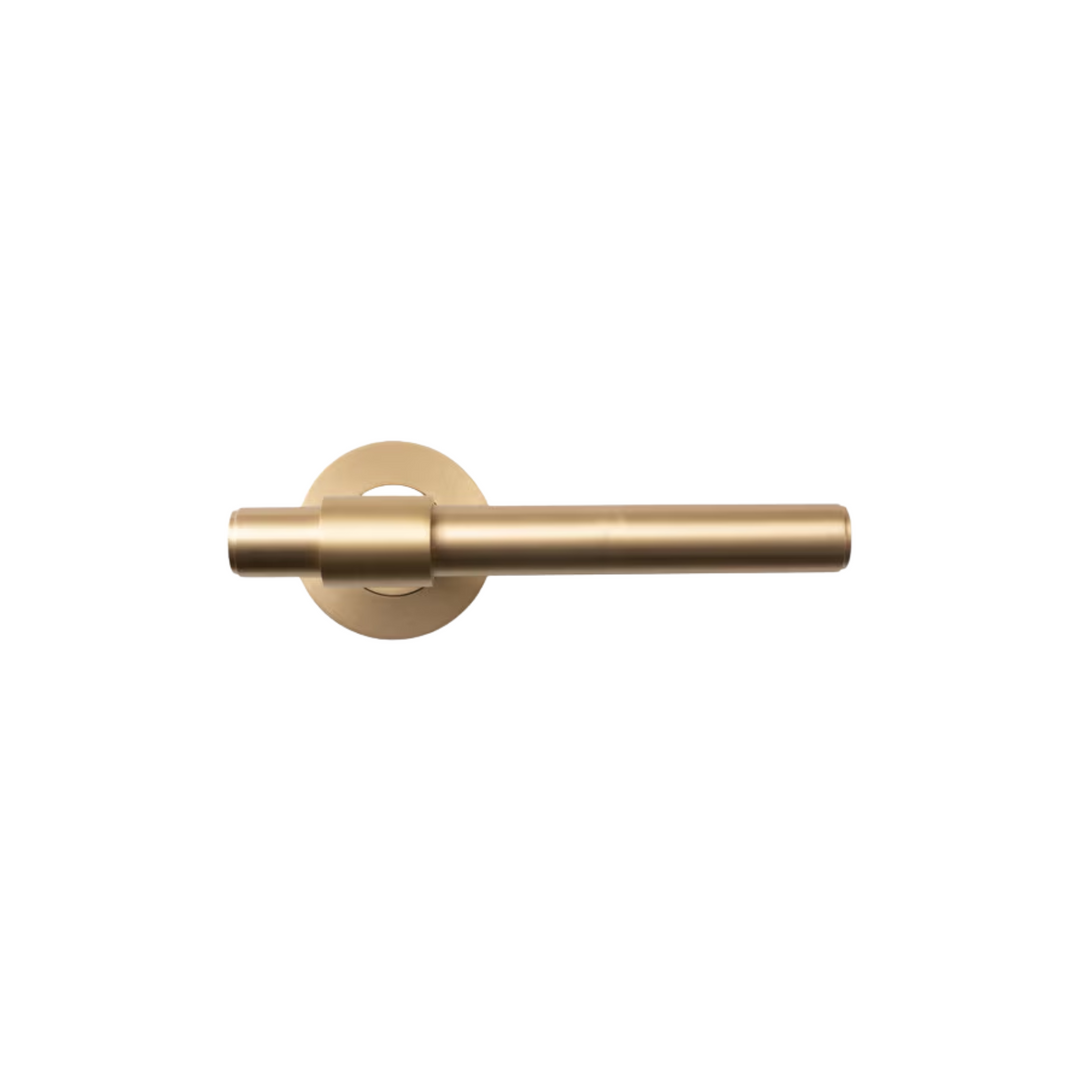 Belgravia Plain Lever Handle Set Brushed Satin Brass
