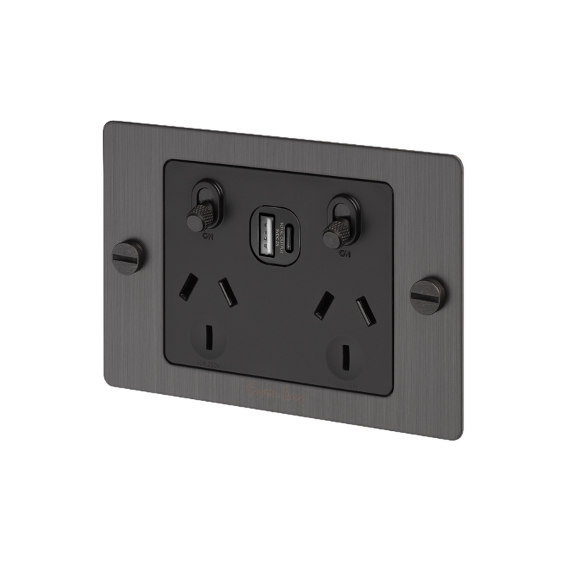2G GPO Socket / USB A+C / Smoked Bronze