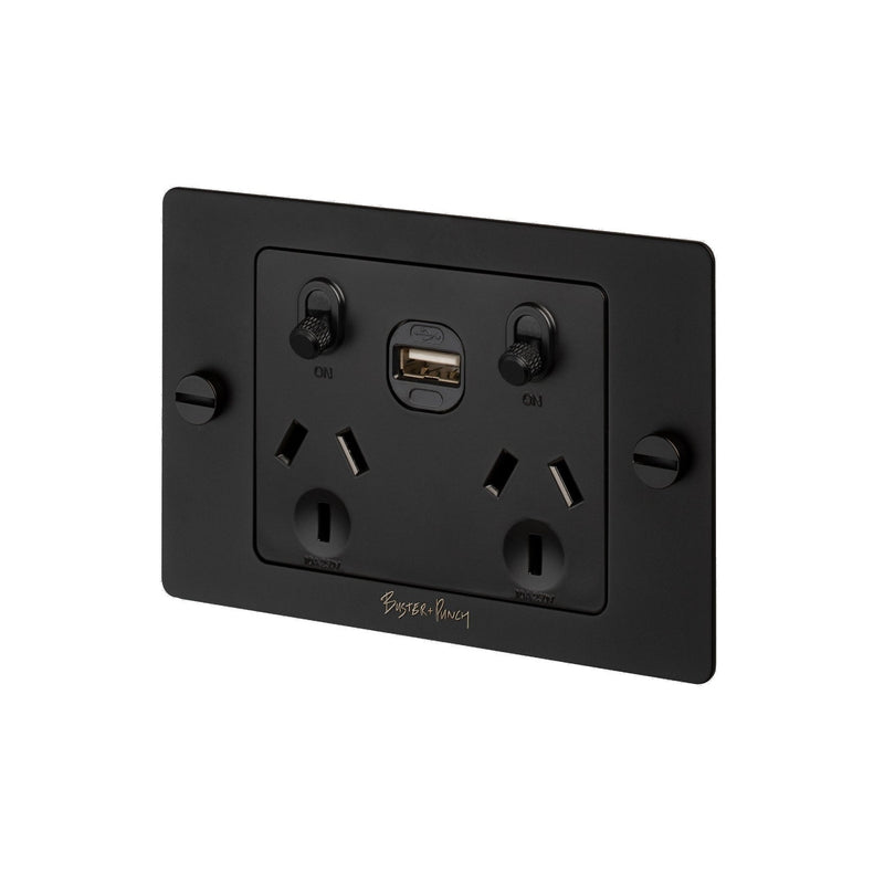 2G GPO Socket / USB / Black